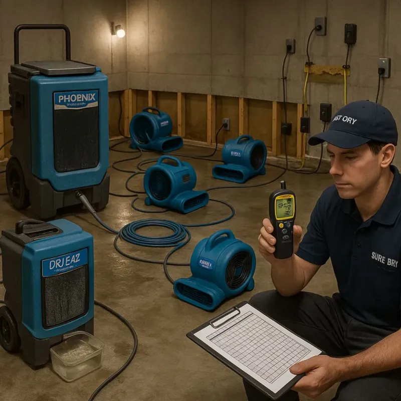 Structural Drying and Dehumidification process in McAdoo, PA